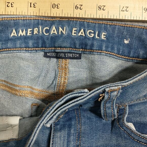 American Eagle Hi-Rise Jean Jegging Womens Size 0 Medium Wash Next Level Stretch - Picture 3 of 9